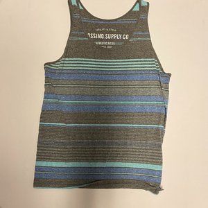 Mossimo Suply | Tank- Top | LG | Grey, Blue | Striped | Like New
